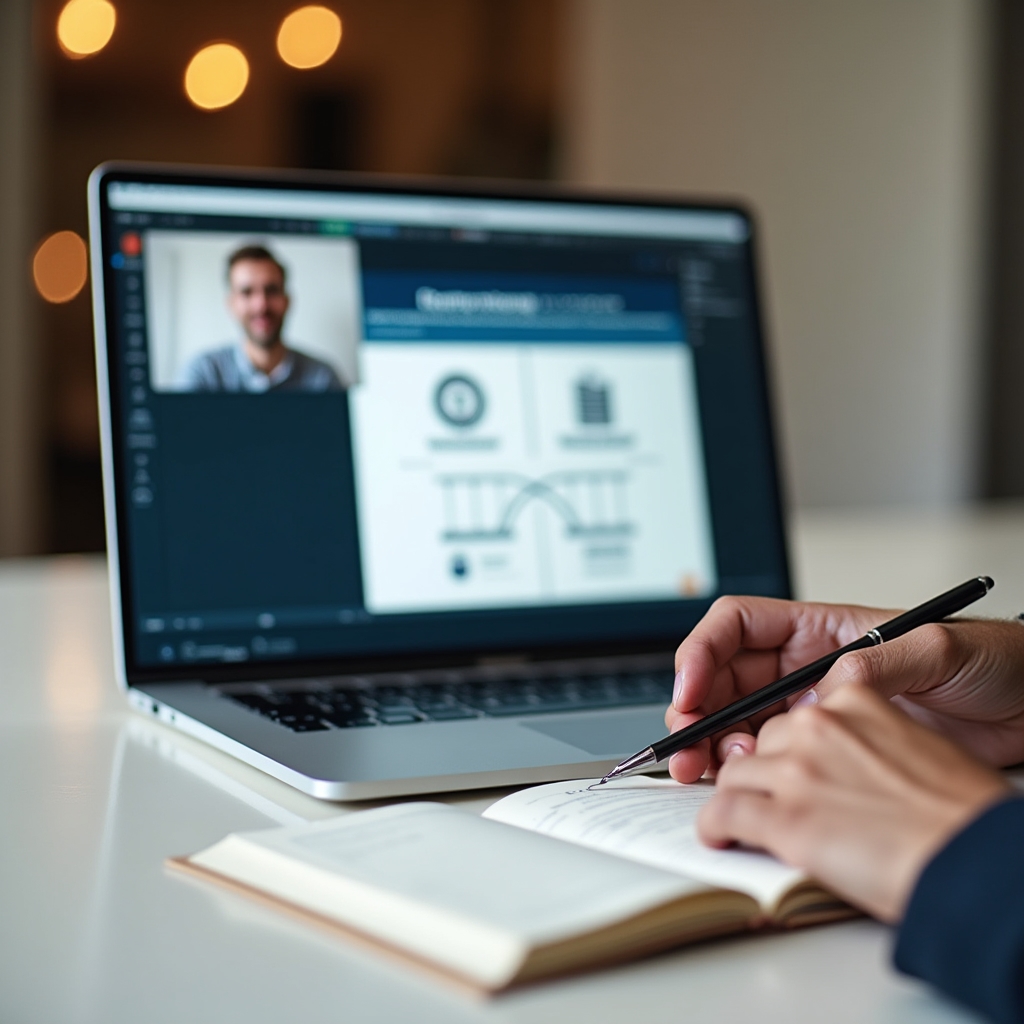 Webinar-Präsentation auf dem Bildschirm